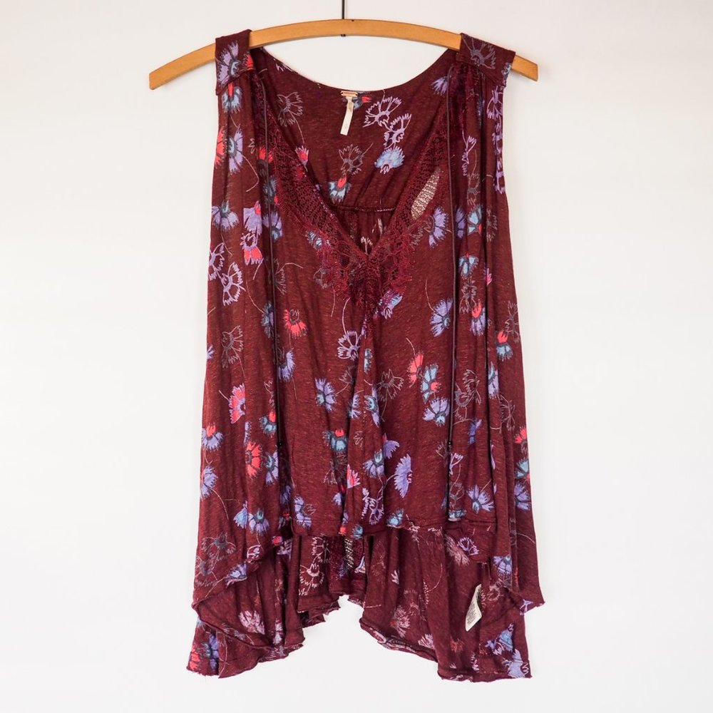 Free People Burgundy Tank Top